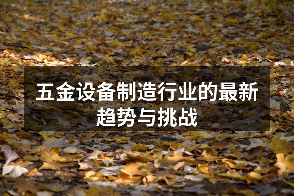 五金设备制造行业的最新趋势与挑战